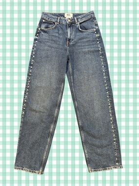 BDG Straight-Leg Blue Jeans with Side Stud Detail